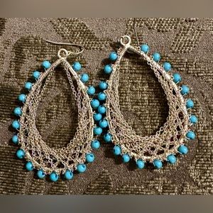 Blue and Gold Earrings